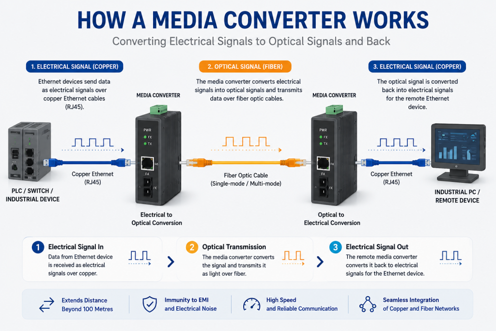 Media Converter Working Diagram